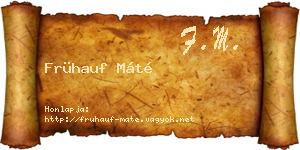 Frühauf Máté névjegykártya